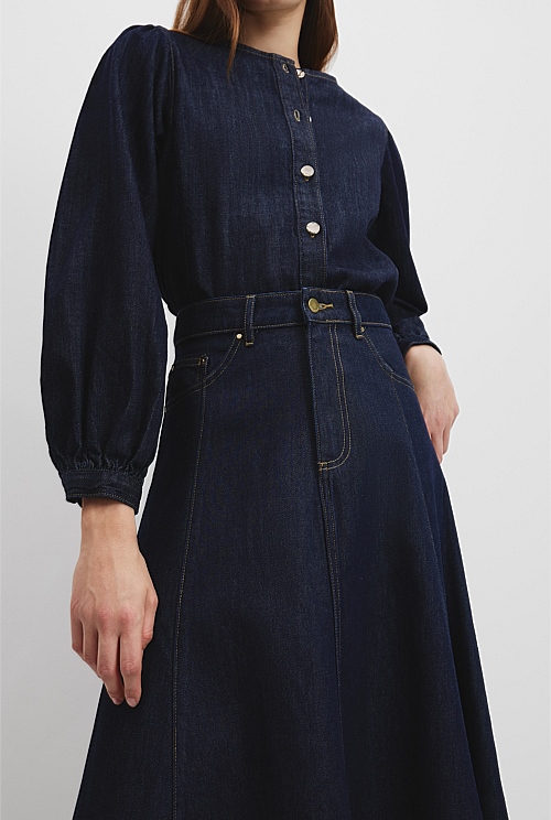 Denim Maxi Skirt
