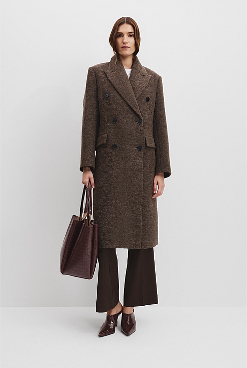 Double-Breasted Boucle Coat