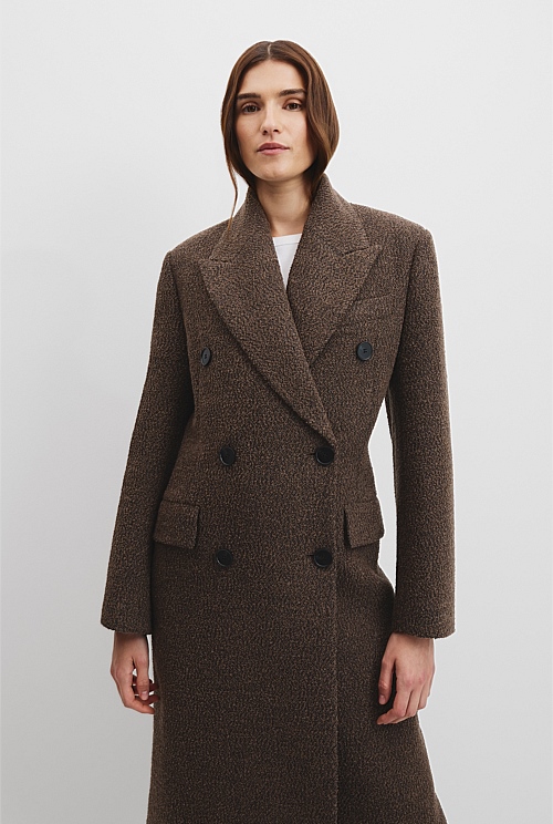 Double-Breasted Boucle Coat