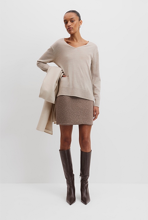 Merino Wool V-Neck Neck