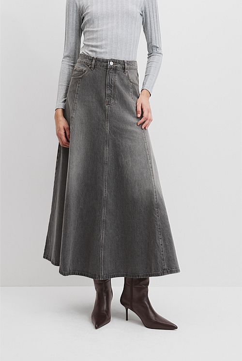 Denim Maxi Skirt