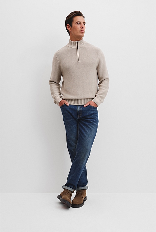 Australian Cotton Half Zip Knit