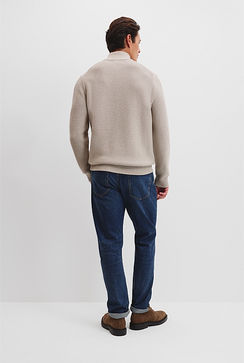 Australian Cotton Half Zip Knit
