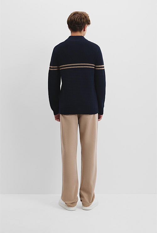 Teen Australian Cotton Half Zip Knit