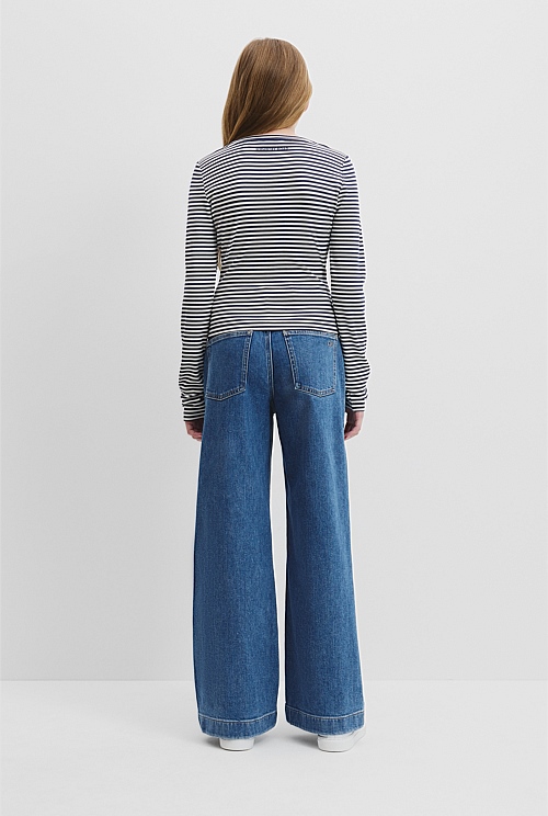 Teen Rib Crop Long Sleeve T-Shirt