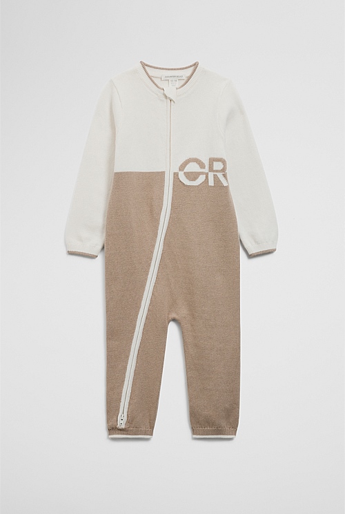 Organically Grown Cotton Logo Knit Jumpsuit