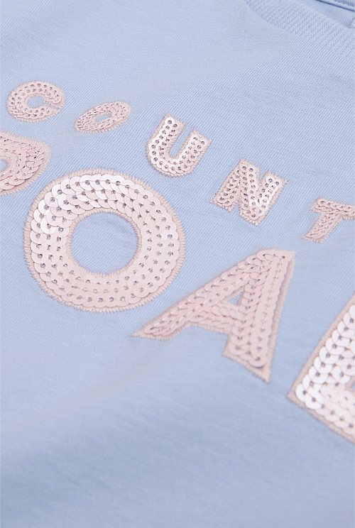 Organically Grown Cotton Sequin Logo T-Shirt