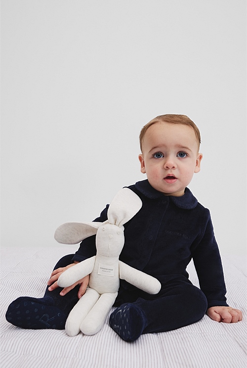 Organically Grown Cotton Rib Stripe Bunny