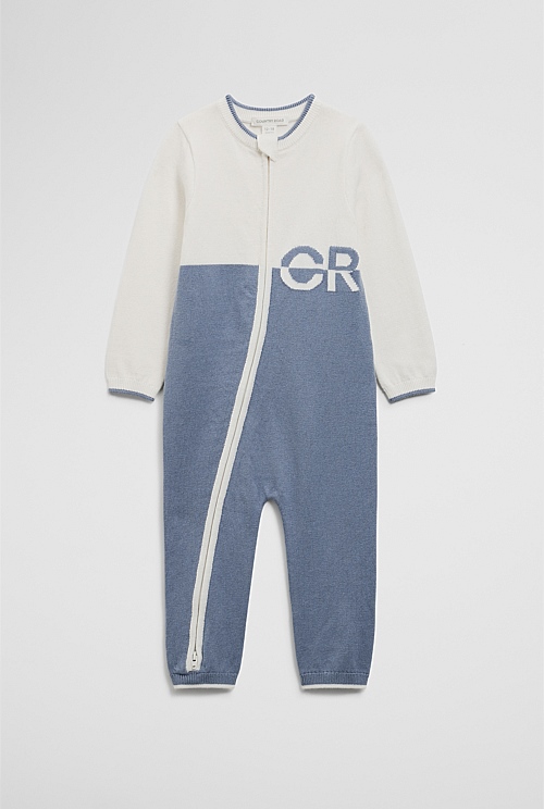 Organically Grown Cotton Logo Knit Jumpsuit