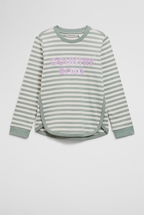 Organically Grown Cotton Long Sleeve Logo T-Shirt