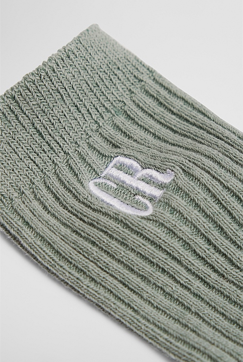 Rib Quarter Crew Sock