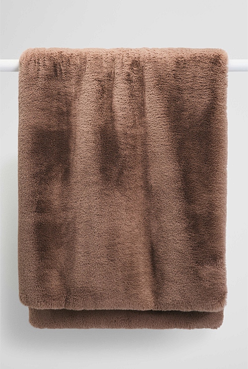 Hailey Recycled Polyester Blend Fur Throw