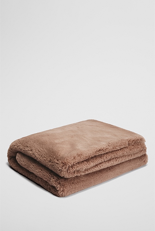 Hailey Recycled Polyester Blend Fur Throw
