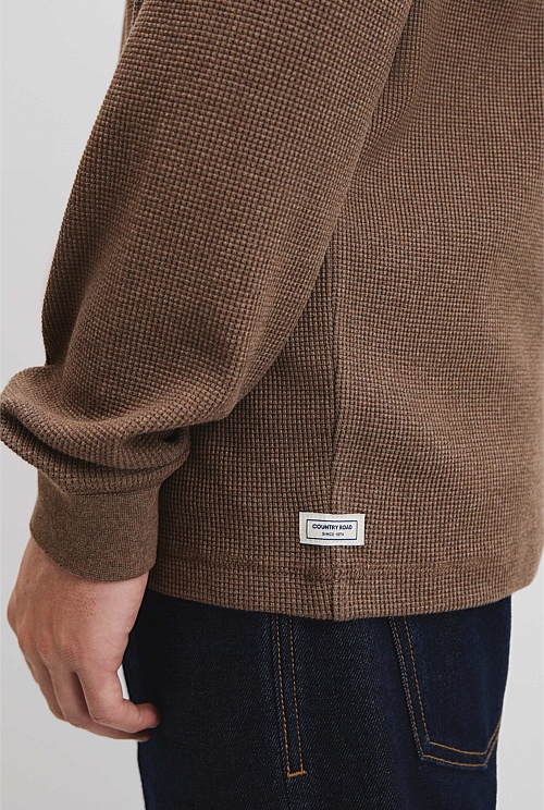 Australian Cotton Waffle Henley
