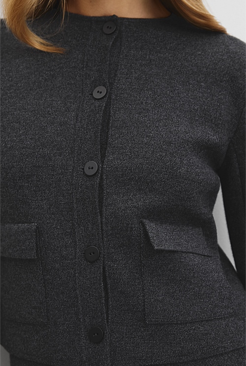 Compact Wool Knit Jacket