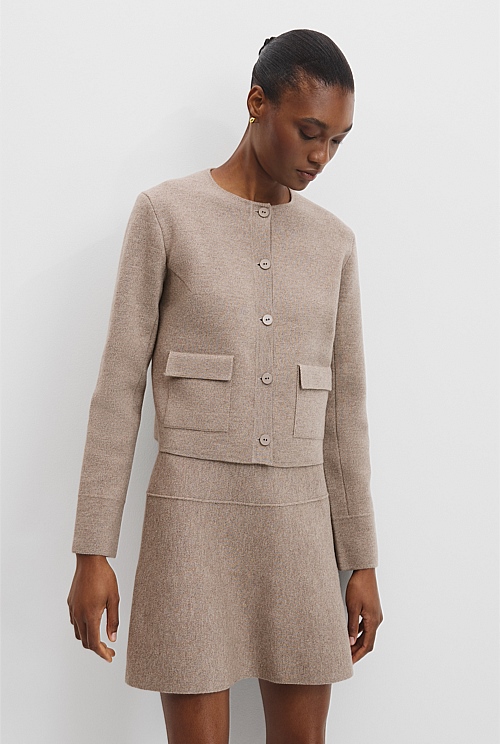 Compact Wool Knit Jacket
