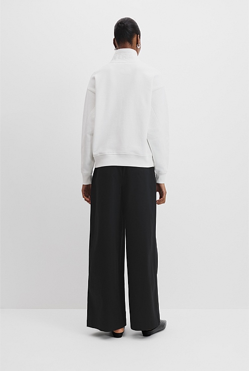Australian Cotton Logo Neck Zip Sweat