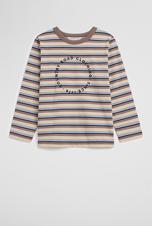 Organically Grown Cotton Long Sleeve Circle Logo T-Shirt