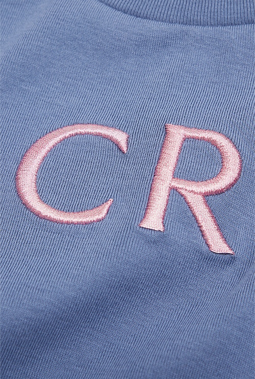 Australian Cotton Long Sleeve Logo Frill T-Shirt