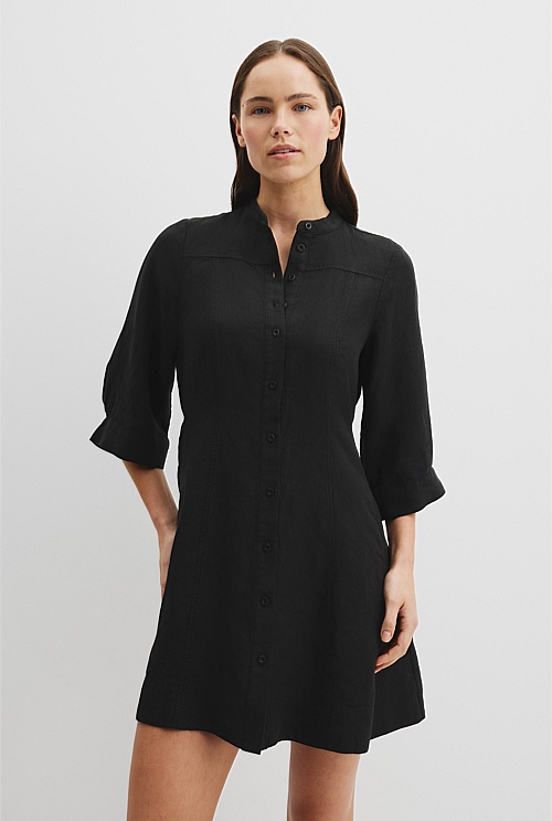 Linen Shirt Mini Dress