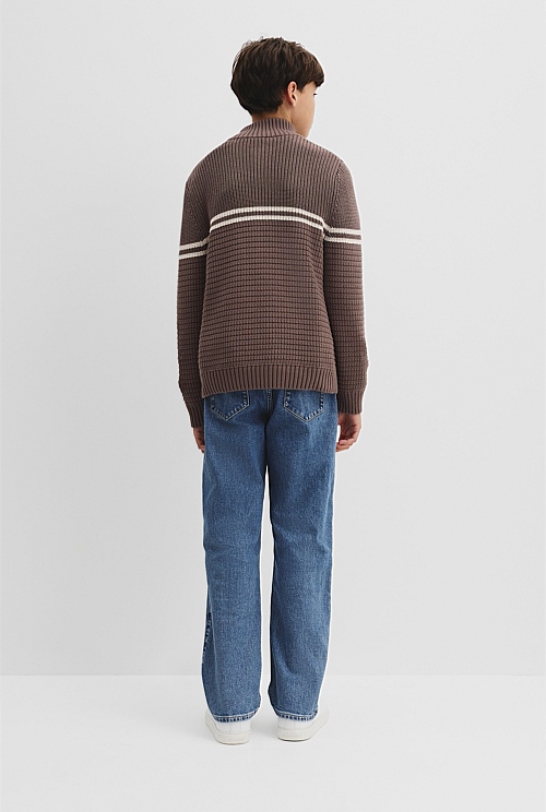 Teen Australian Cotton Half Zip Knit