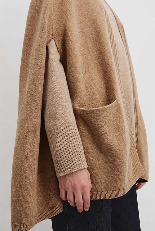 Organically Grown Cotton Blend Pocket Cape