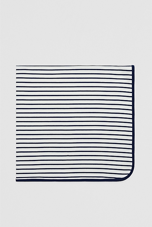 Organically Grown Cotton Stripe Rib Blanket
