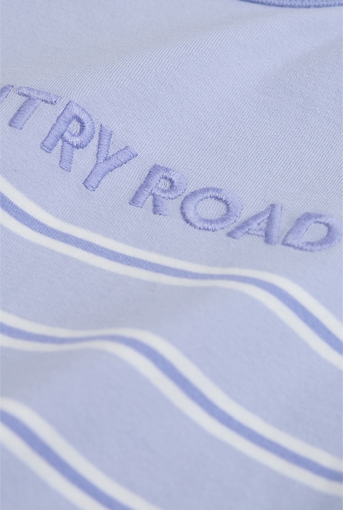 Organically Grown Cotton Stripe Logo T-Shirt Bodysuit