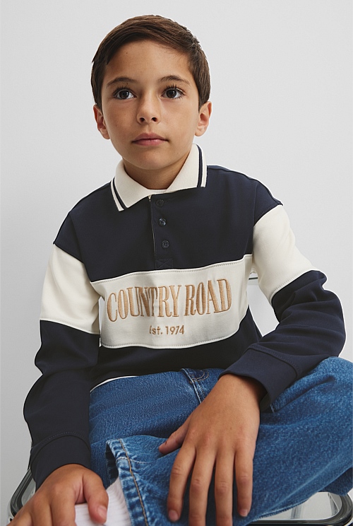 Organically Grown Cotton Logo Rugby Top