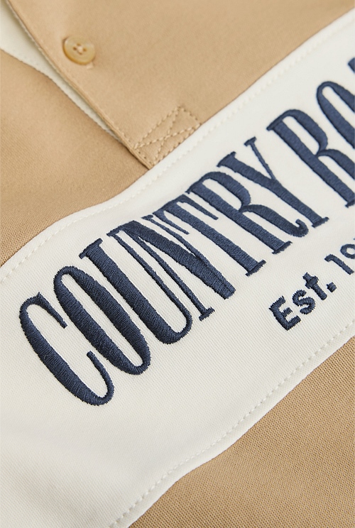 Organically Grown Cotton Logo Rugby T-Shirt
