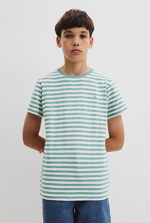 Teen Recycled Cotton Blend Stripe T-Shirt