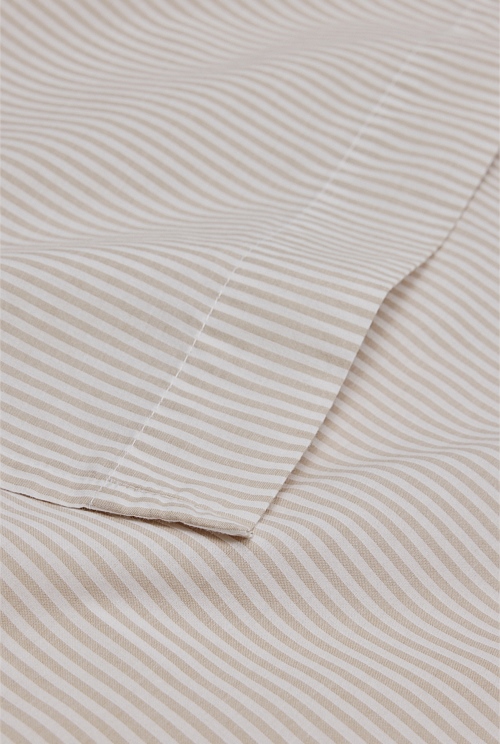 Brae Australian Cotton Stripe Queen Flat Sheet