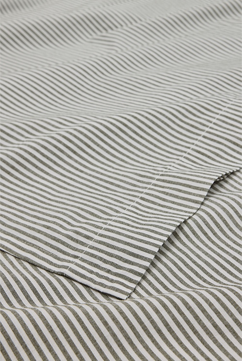 Brae Australian Cotton Stripe Queen Flat Sheet
