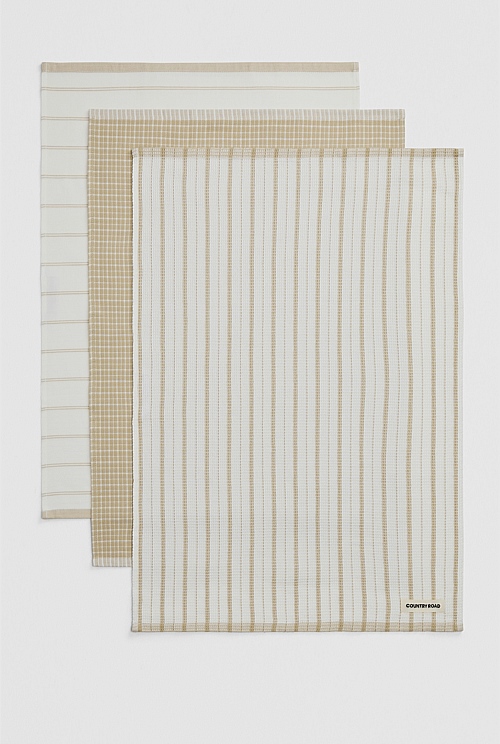 Laine Verified Australian Cotton Tea Towel Pack of 3