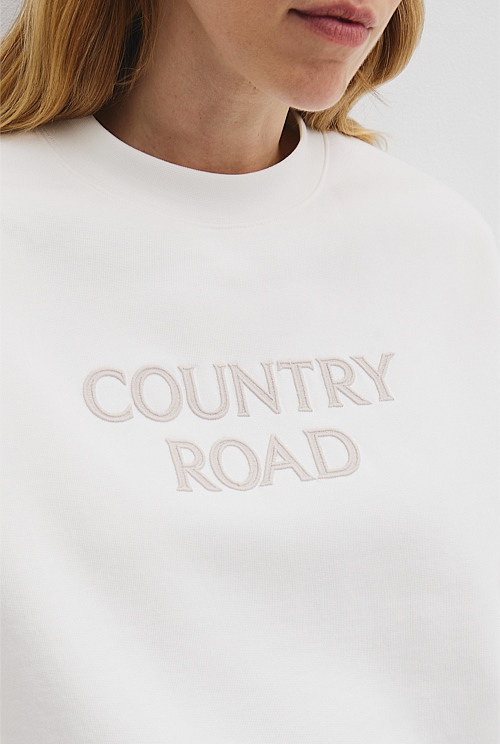 Australian Good Earth Cotton Monogram Sweat