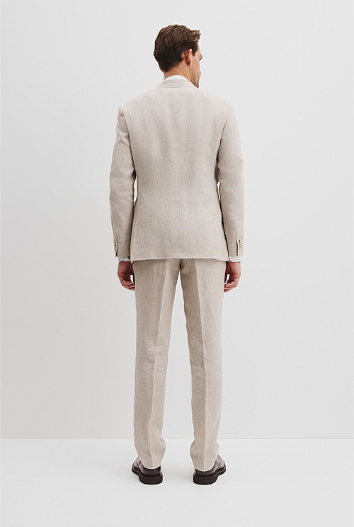 Regular Fit Linen Single Breasted Check Jacket Regular Fit Linen Single Breasted Check Jacket