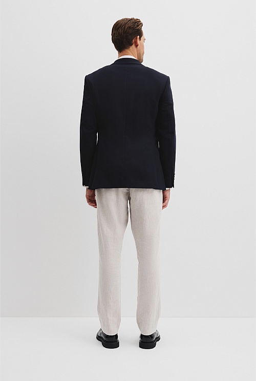 Regular Textured Wool Stretch Blazer
