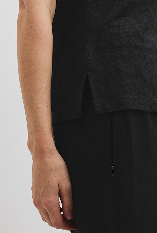Linen Scoop Neck Tank