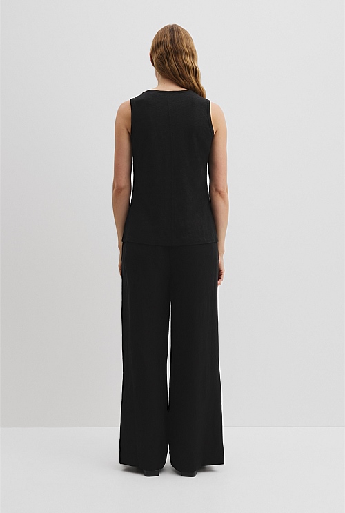 Linen Scoop Neck Tank