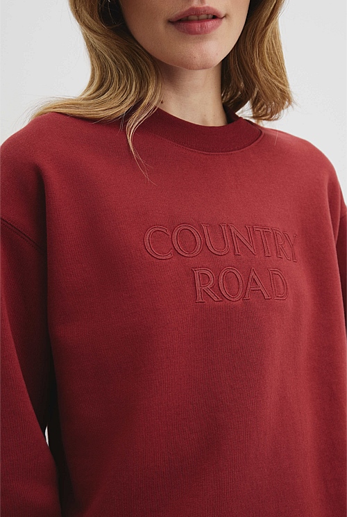 Australian Good Earth Cotton Monogram Sweat