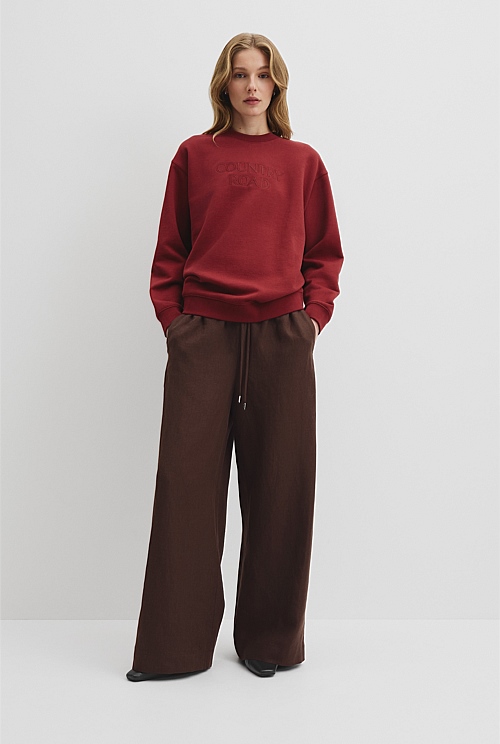 Australian Good Earth Cotton Monogram Sweat