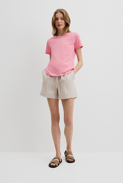 Australian Good Earth Cotton Slub Short Sleeve T-Shirt