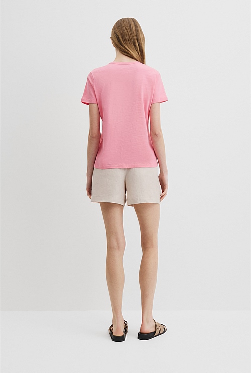Australian Good Earth Cotton Slub Short Sleeve T-Shirt