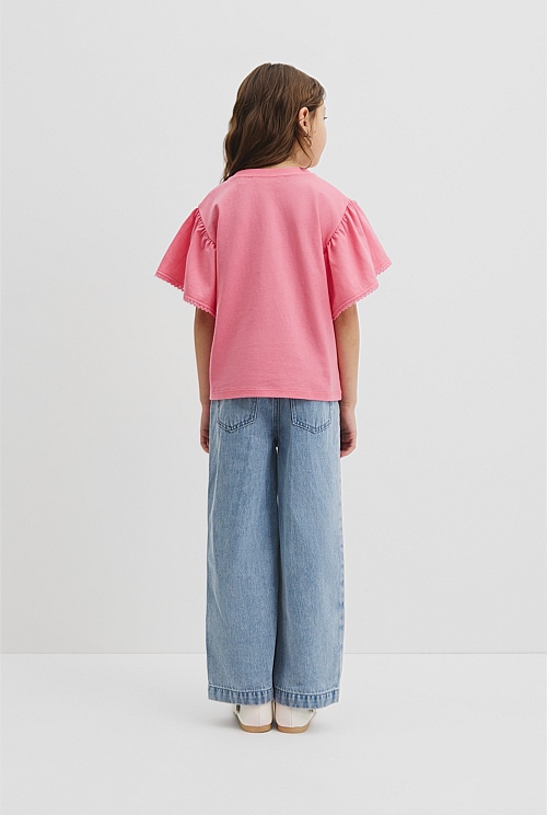Organically Grown Cotton Relaxed Frill T-Shirt