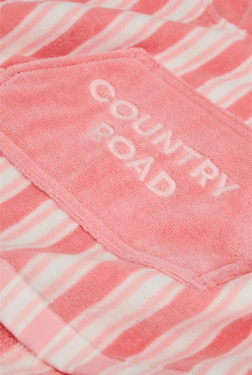Cotton Stripe Logo Poncho