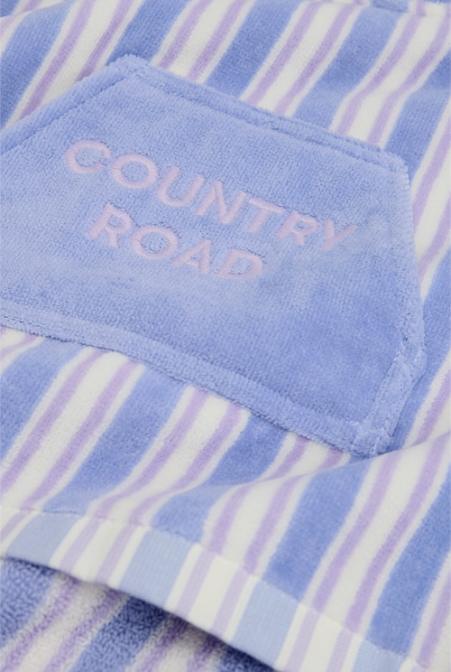 Cotton Stripe Logo Poncho