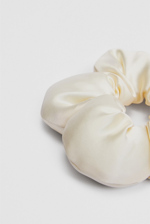 Satin Flower Scrunchie