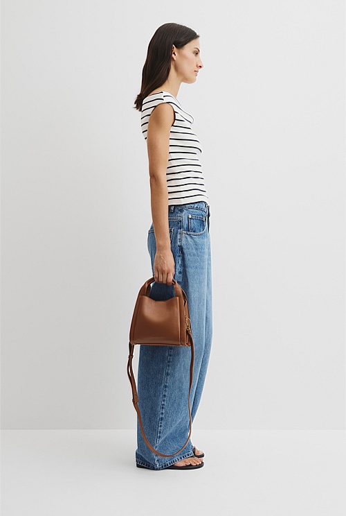 Mini Middle Zip Crossbody Bag