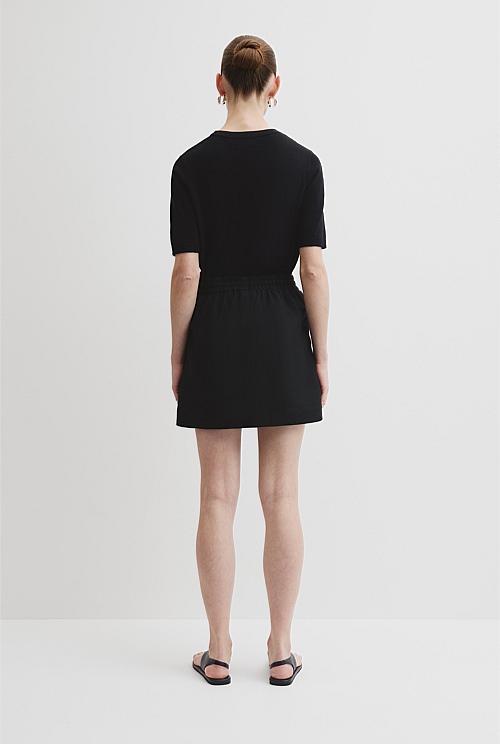 Pull On Linen Skirt