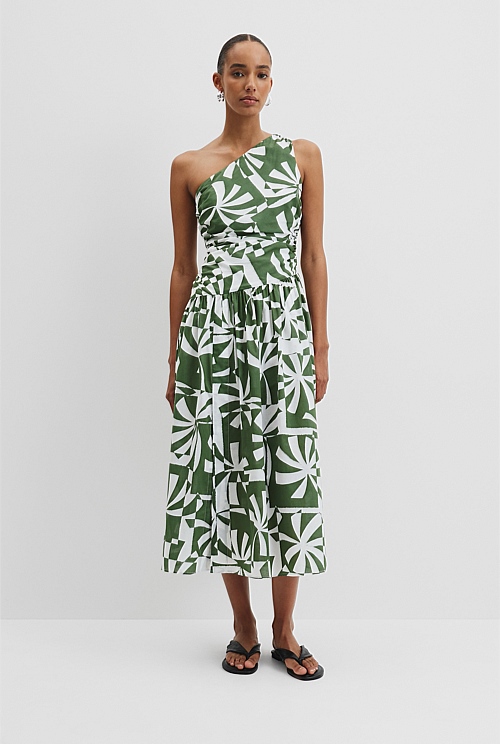 Organically Grown Cotton Asymmetric Maxi Dress